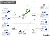 2020年08月22日の沖縄県の実況天気