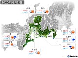 2020年08月23日の東海地方の実況天気
