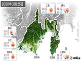 2020年08月25日の静岡県の実況天気