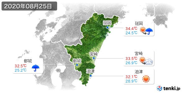 宮崎県(2020年08月25日の天気