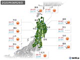 2020年08月26日の東北地方の実況天気