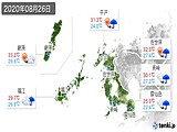 2020年08月26日の長崎県の実況天気