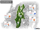 2020年08月27日の長野県の実況天気
