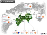 2020年08月28日の四国地方の実況天気