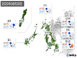 2020年08月28日の長崎県の実況天気