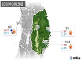 2020年08月28日の岩手県の実況天気