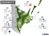 2020年08月31日の道東の実況天気