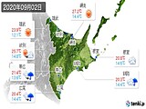 2020年09月02日の道東の実況天気