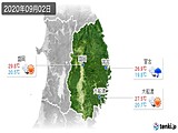 2020年09月02日の岩手県の実況天気