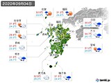 2020年09月04日の九州地方の実況天気