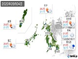 2020年09月04日の長崎県の実況天気