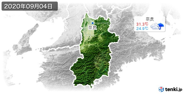 奈良県(2020年09月04日の天気