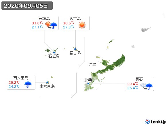 沖縄地方(2020年09月05日の天気