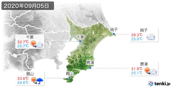 千葉県(2020年09月05日の天気
