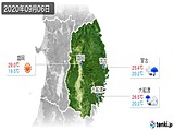 2020年09月06日の岩手県の実況天気