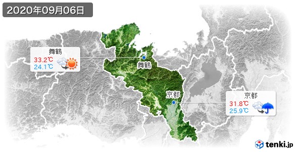 京都府(2020年09月06日の天気