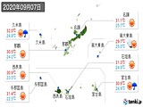 2020年09月07日の沖縄県の実況天気