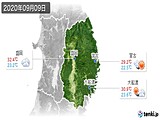 2020年09月09日の岩手県の実況天気