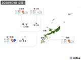 2020年09月12日の沖縄地方の実況天気