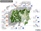 2020年09月12日の関東・甲信地方の実況天気