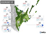 2020年09月13日の道東の実況天気