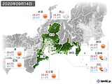 2020年09月14日の東海地方の実況天気