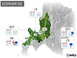 2020年09月16日の道央の実況天気