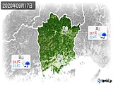 2020年09月17日の岡山県の実況天気