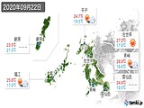 実況天気(2020年09月22日)