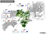 2020年09月23日の近畿地方の実況天気