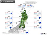 2020年09月26日の東北地方の実況天気