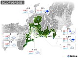 2020年09月26日の東海地方の実況天気