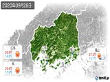 2020年09月28日の広島県の実況天気