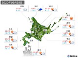 2020年09月29日の北海道地方の実況天気