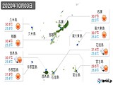 実況天気(2020年10月03日)