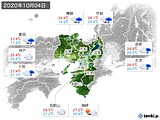 2020年10月04日の近畿地方の実況天気