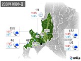 2020年10月04日の道央の実況天気