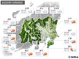 2020年10月06日の関東・甲信地方の実況天気