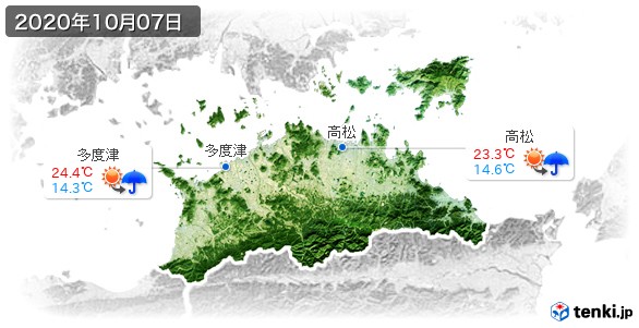 香川県(2020年10月07日の天気