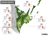 2020年10月09日の道東の実況天気