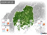 2020年10月12日の広島県の実況天気