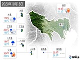 2020年10月18日の東京都の実況天気