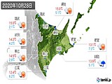 2020年10月28日の道東の実況天気