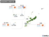 2020年11月01日の沖縄地方の実況天気