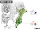 2020年11月01日の千葉県の実況天気