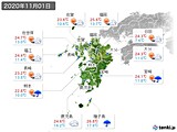 実況天気(2020年11月01日)