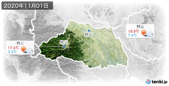 埼玉県(2020年11月01日の天気