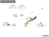 2020年11月02日の沖縄地方の実況天気