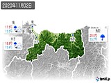 2020年11月02日の鳥取県の実況天気