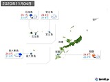 2020年11月04日の沖縄地方の実況天気